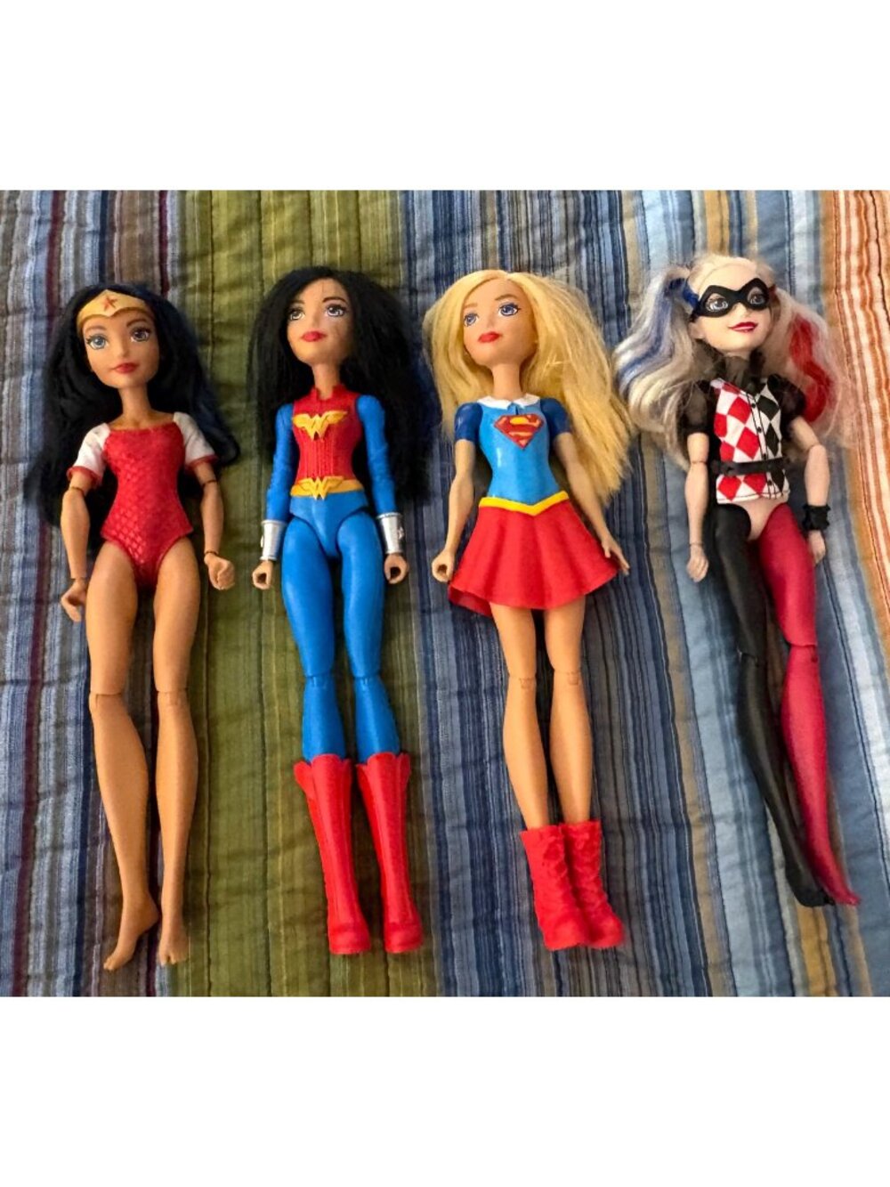 DC Super Hero Girls Dolls 12" Wonder Woman Supergirl Harley Quinn Set Of 4 Matte